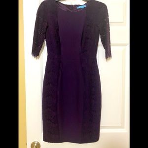 Purple Antonio Melani Dress with lace sleeves